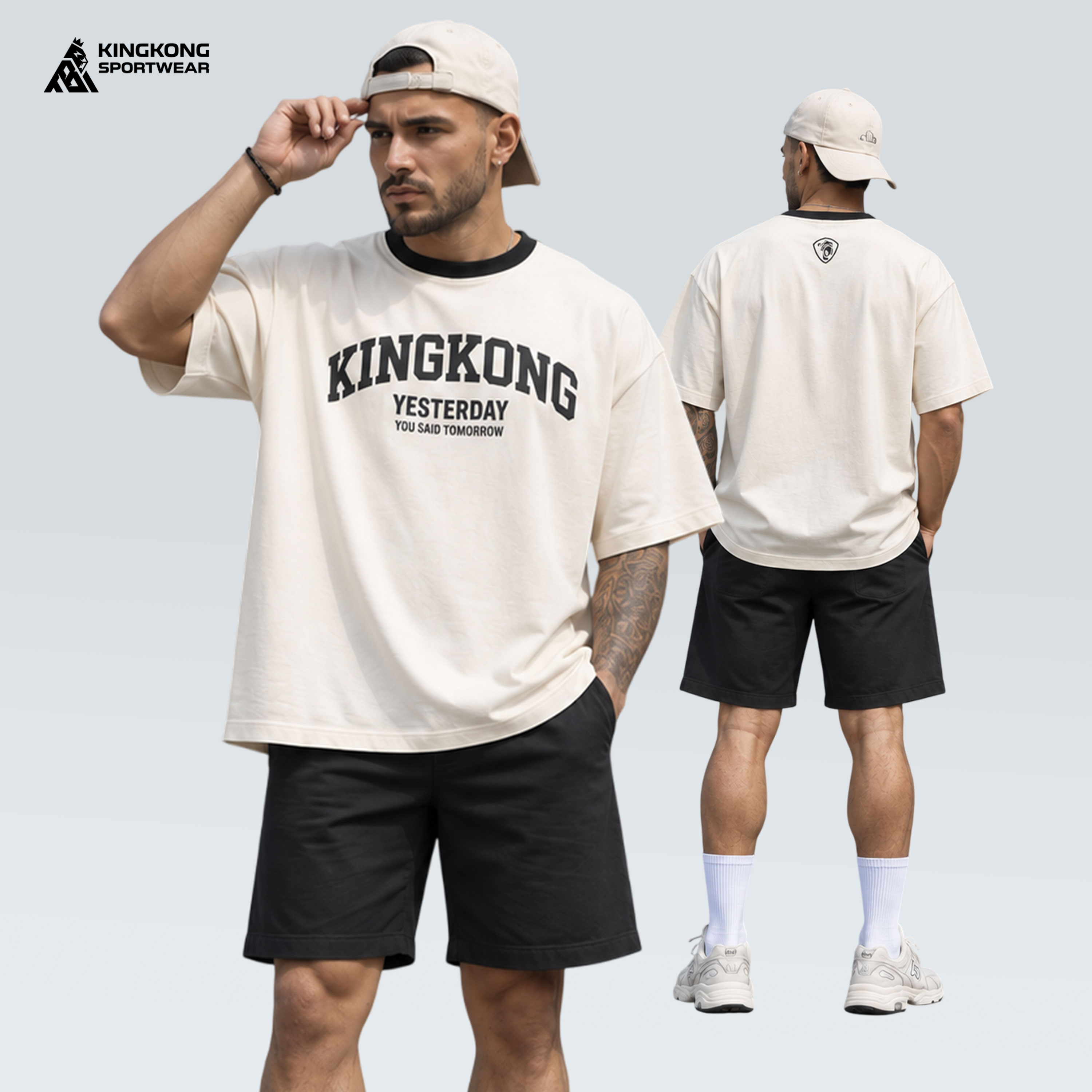 Áo Thun Oversize Cotton Yesterday Phối Cổ KingKong