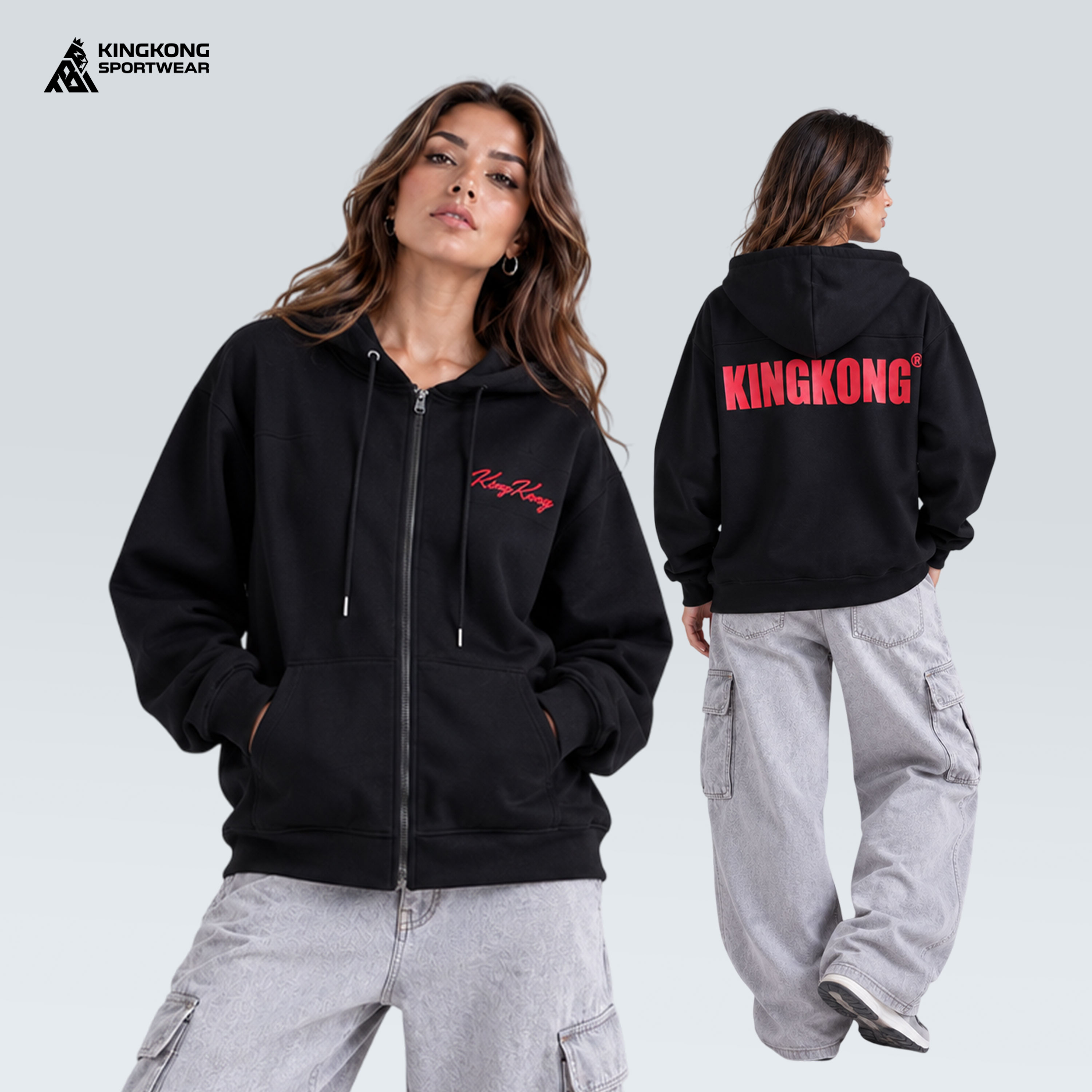 Áo Hoodie Zipper Đầu Kong KingKong