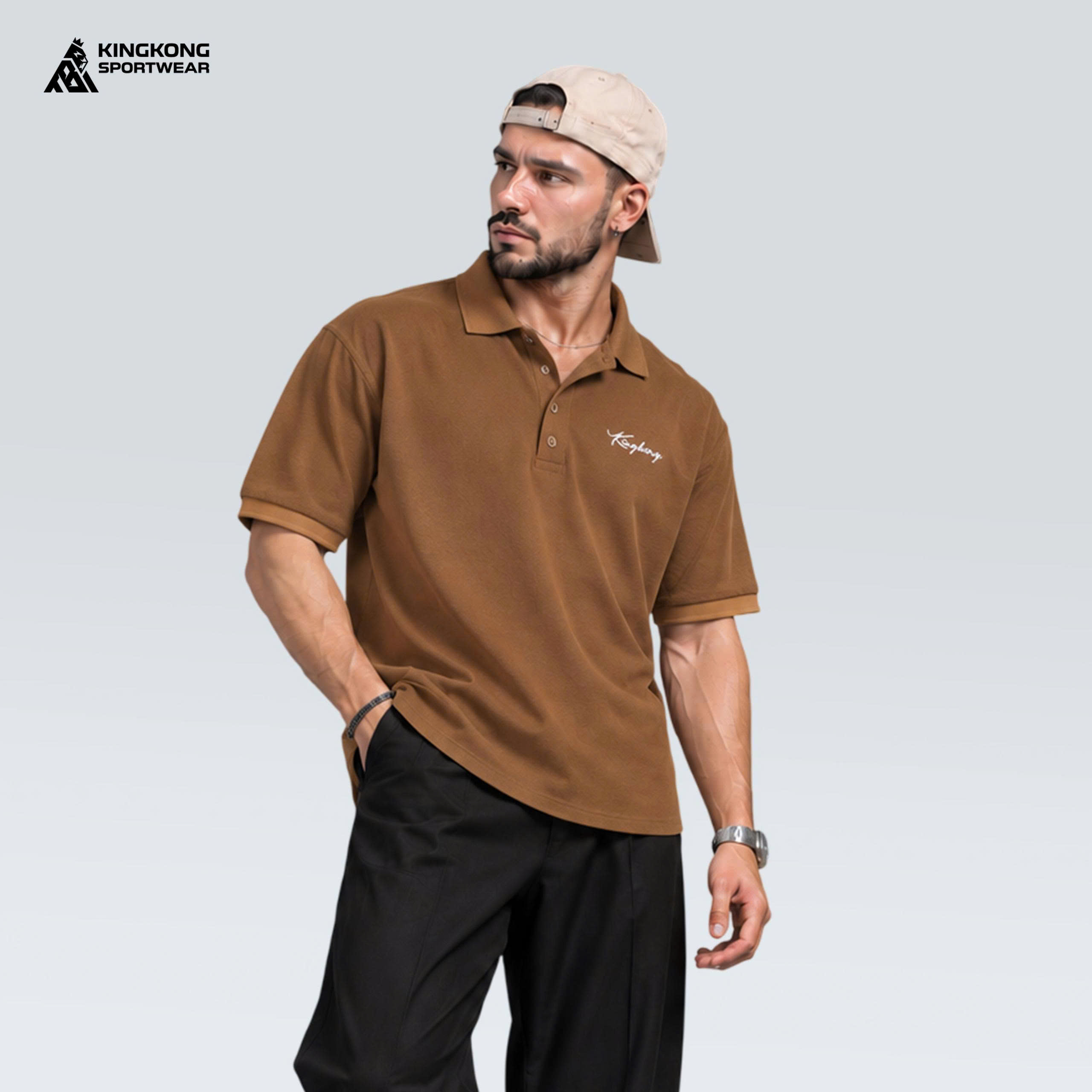 Áo Thun KingKong Polo Cotton Unisex Nam Nữ Basic