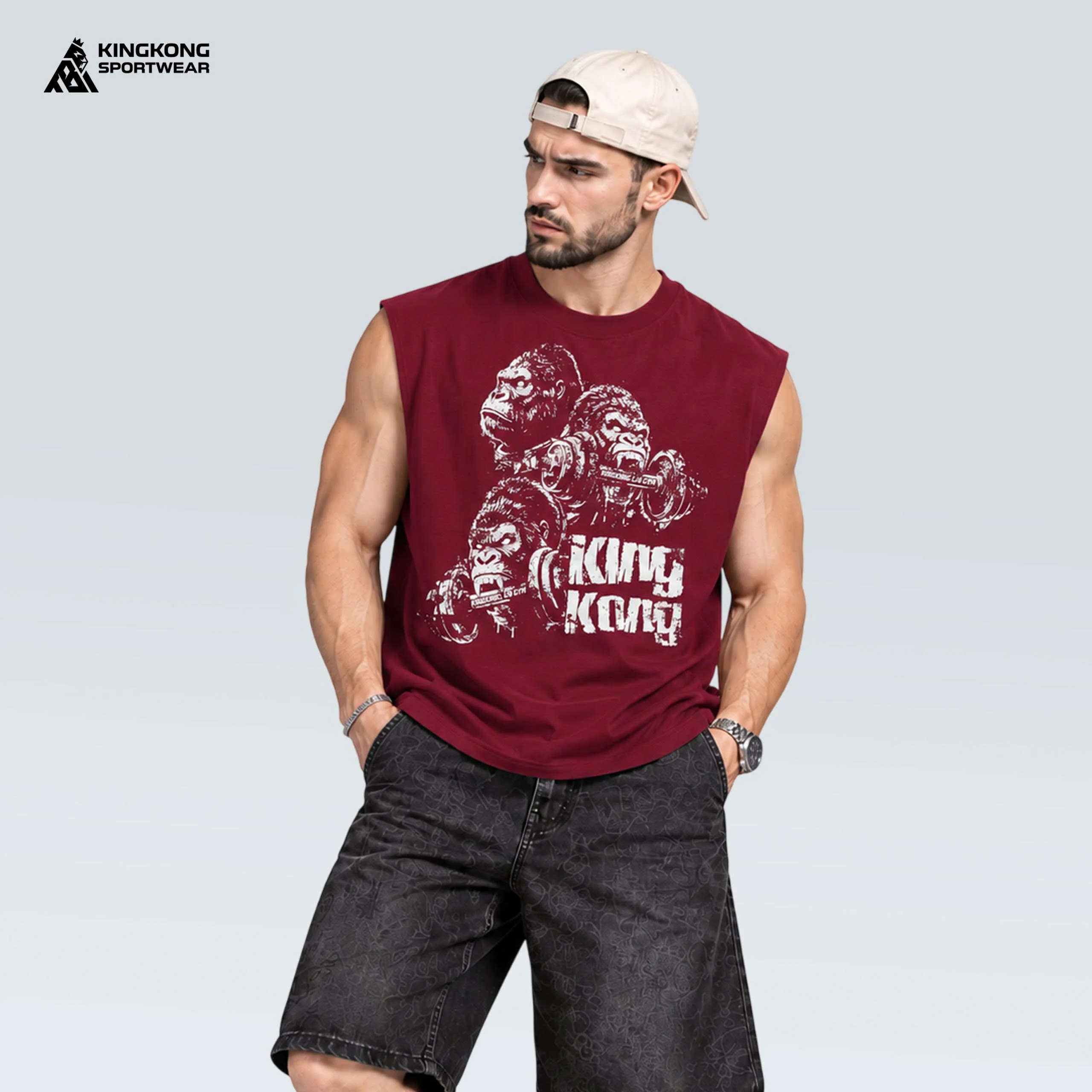 Áo Tanktop KingKong Xả Lai In Hình Khỉ KONG